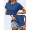 imageTACVASEN Cotton TShirts for Women Crew Neck Short Sleeves Tops Soft Lightweight Casual Summer Basic TeeDark Blue