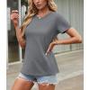 imageTACVASEN Cotton TShirts for Women Crew Neck Short Sleeves Tops Soft Lightweight Casual Summer Basic TeeDark Gray