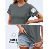 imageTACVASEN Cotton TShirts for Women Crew Neck Short Sleeves Tops Soft Lightweight Casual Summer Basic TeeDark Gray