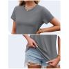 imageTACVASEN Cotton TShirts for Women Crew Neck Short Sleeves Tops Soft Lightweight Casual Summer Basic TeeDark Gray