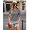 imageTACVASEN Cotton TShirts for Women Crew Neck Short Sleeves Tops Soft Lightweight Casual Summer Basic TeeDark Gray