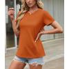 imageTACVASEN Cotton TShirts for Women Crew Neck Short Sleeves Tops Soft Lightweight Casual Summer Basic TeeDark Orange