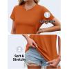 imageTACVASEN Cotton TShirts for Women Crew Neck Short Sleeves Tops Soft Lightweight Casual Summer Basic TeeDark Orange