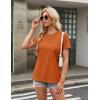 imageTACVASEN Cotton TShirts for Women Crew Neck Short Sleeves Tops Soft Lightweight Casual Summer Basic TeeDark Orange