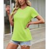 imageTACVASEN Cotton TShirts for Women Crew Neck Short Sleeves Tops Soft Lightweight Casual Summer Basic TeeFgreen