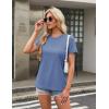 imageTACVASEN Cotton TShirts for Women Crew Neck Short Sleeves Tops Soft Lightweight Casual Summer Basic TeeGray Blue