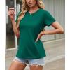 imageTACVASEN Cotton TShirts for Women Crew Neck Short Sleeves Tops Soft Lightweight Casual Summer Basic TeeGreen