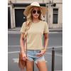 imageTACVASEN Cotton TShirts for Women Crew Neck Short Sleeves Tops Soft Lightweight Casual Summer Basic TeeLight Apricot
