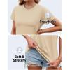 imageTACVASEN Cotton TShirts for Women Crew Neck Short Sleeves Tops Soft Lightweight Casual Summer Basic TeeLight Apricot