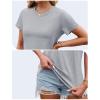 imageTACVASEN Cotton TShirts for Women Crew Neck Short Sleeves Tops Soft Lightweight Casual Summer Basic TeeLight Gray