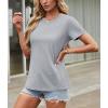 imageTACVASEN Cotton TShirts for Women Crew Neck Short Sleeves Tops Soft Lightweight Casual Summer Basic TeeLight Gray