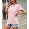 imageTACVASEN Cotton TShirts for Women Crew Neck Short Sleeves Tops Soft Lightweight Casual Summer Basic TeeLight Pink