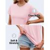 imageTACVASEN Cotton TShirts for Women Crew Neck Short Sleeves Tops Soft Lightweight Casual Summer Basic TeeLight Pink