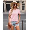 imageTACVASEN Cotton TShirts for Women Crew Neck Short Sleeves Tops Soft Lightweight Casual Summer Basic TeeLight Pink