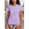 imageTACVASEN Cotton TShirts for Women Crew Neck Short Sleeves Tops Soft Lightweight Casual Summer Basic TeeLight Purple