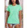 imageTACVASEN Cotton TShirts for Women Crew Neck Short Sleeves Tops Soft Lightweight Casual Summer Basic TeeMint Green