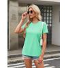 imageTACVASEN Cotton TShirts for Women Crew Neck Short Sleeves Tops Soft Lightweight Casual Summer Basic TeeMint Green