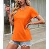 imageTACVASEN Cotton TShirts for Women Crew Neck Short Sleeves Tops Soft Lightweight Casual Summer Basic TeeOrange