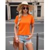 imageTACVASEN Cotton TShirts for Women Crew Neck Short Sleeves Tops Soft Lightweight Casual Summer Basic TeeOrange
