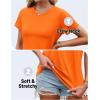 imageTACVASEN Cotton TShirts for Women Crew Neck Short Sleeves Tops Soft Lightweight Casual Summer Basic TeeOrange