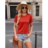 imageTACVASEN Cotton TShirts for Women Crew Neck Short Sleeves Tops Soft Lightweight Casual Summer Basic TeeTomato Red