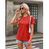 imageTACVASEN Cotton TShirts for Women Crew Neck Short Sleeves Tops Soft Lightweight Casual Summer Basic TeeTomato Red