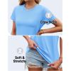 imageTACVASEN Cotton TShirts for Women Crew Neck Short Sleeves Tops Soft Lightweight Casual Summer Basic TeeWaterfall Blue