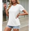 imageTACVASEN Cotton TShirts for Women Crew Neck Short Sleeves Tops Soft Lightweight Casual Summer Basic TeeWhite