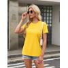 imageTACVASEN Cotton TShirts for Women Crew Neck Short Sleeves Tops Soft Lightweight Casual Summer Basic TeeYellow