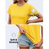 imageTACVASEN Cotton TShirts for Women Crew Neck Short Sleeves Tops Soft Lightweight Casual Summer Basic TeeYellow
