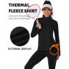 imageTACVASEN Womens Quarter Zip Pullover Fleece Lined Golf Shirt Long Sleeve Workout Tops Athletic Sweatshirt for WomenBlack