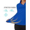 imageTACVASEN Womens Quarter Zip Pullover Fleece Lined Golf Shirt Long Sleeve Workout Tops Athletic Sweatshirt for WomenColoured Blue