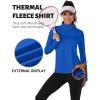 imageTACVASEN Womens Quarter Zip Pullover Fleece Lined Golf Shirt Long Sleeve Workout Tops Athletic Sweatshirt for WomenColoured Blue