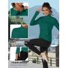 imageTACVASEN Womens Quarter Zip Pullover Fleece Lined Golf Shirt Long Sleeve Workout Tops Athletic Sweatshirt for WomenE Green