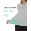 imageTACVASEN Womens Quarter Zip Pullover Fleece Lined Golf Shirt Long Sleeve Workout Tops Athletic Sweatshirt for WomenLight Grey