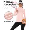 imageTACVASEN Womens Quarter Zip Pullover Fleece Lined Golf Shirt Long Sleeve Workout Tops Athletic Sweatshirt for WomenLight Pink