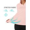 imageTACVASEN Womens Quarter Zip Pullover Fleece Lined Golf Shirt Long Sleeve Workout Tops Athletic Sweatshirt for WomenLight Pink
