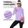 imageTACVASEN Womens Quarter Zip Pullover Fleece Lined Golf Shirt Long Sleeve Workout Tops Athletic Sweatshirt for WomenLight Purple