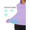 imageTACVASEN Womens Quarter Zip Pullover Fleece Lined Golf Shirt Long Sleeve Workout Tops Athletic Sweatshirt for WomenLight Purple