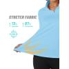 imageTACVASEN Womens Quarter Zip Pullover Fleece Lined Golf Shirt Long Sleeve Workout Tops Athletic Sweatshirt for WomenLight Sky Blue