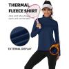 imageTACVASEN Womens Quarter Zip Pullover Fleece Lined Golf Shirt Long Sleeve Workout Tops Athletic Sweatshirt for WomenNavy