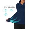 imageTACVASEN Womens Quarter Zip Pullover Fleece Lined Golf Shirt Long Sleeve Workout Tops Athletic Sweatshirt for WomenNavy