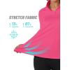 imageTACVASEN Womens Quarter Zip Pullover Fleece Lined Golf Shirt Long Sleeve Workout Tops Athletic Sweatshirt for WomenRose Red