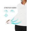 imageTACVASEN Womens Quarter Zip Pullover Fleece Lined Golf Shirt Long Sleeve Workout Tops Athletic Sweatshirt for WomenWhite
