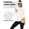 imageTACVASEN Womens Quarter Zip Pullover Fleece Lined Golf Shirt Long Sleeve Workout Tops Athletic Sweatshirt for WomenWhite