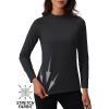 imageTACVASEN Womens Thermal Long Sleeve Mock Turtleneck Shirt Fleece Lined Base Layer Tops for Cold Weather WorkoutBlack