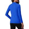 imageTACVASEN Womens Thermal Long Sleeve Mock Turtleneck Shirt Fleece Lined Base Layer Tops for Cold Weather WorkoutColorblue