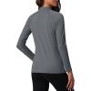 imageTACVASEN Womens Thermal Long Sleeve Mock Turtleneck Shirt Fleece Lined Base Layer Tops for Cold Weather WorkoutDarkgrey