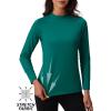 imageTACVASEN Womens Thermal Long Sleeve Mock Turtleneck Shirt Fleece Lined Base Layer Tops for Cold Weather WorkoutEgreen