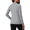 imageTACVASEN Womens Thermal Long Sleeve Mock Turtleneck Shirt Fleece Lined Base Layer Tops for Cold Weather WorkoutLightgrey